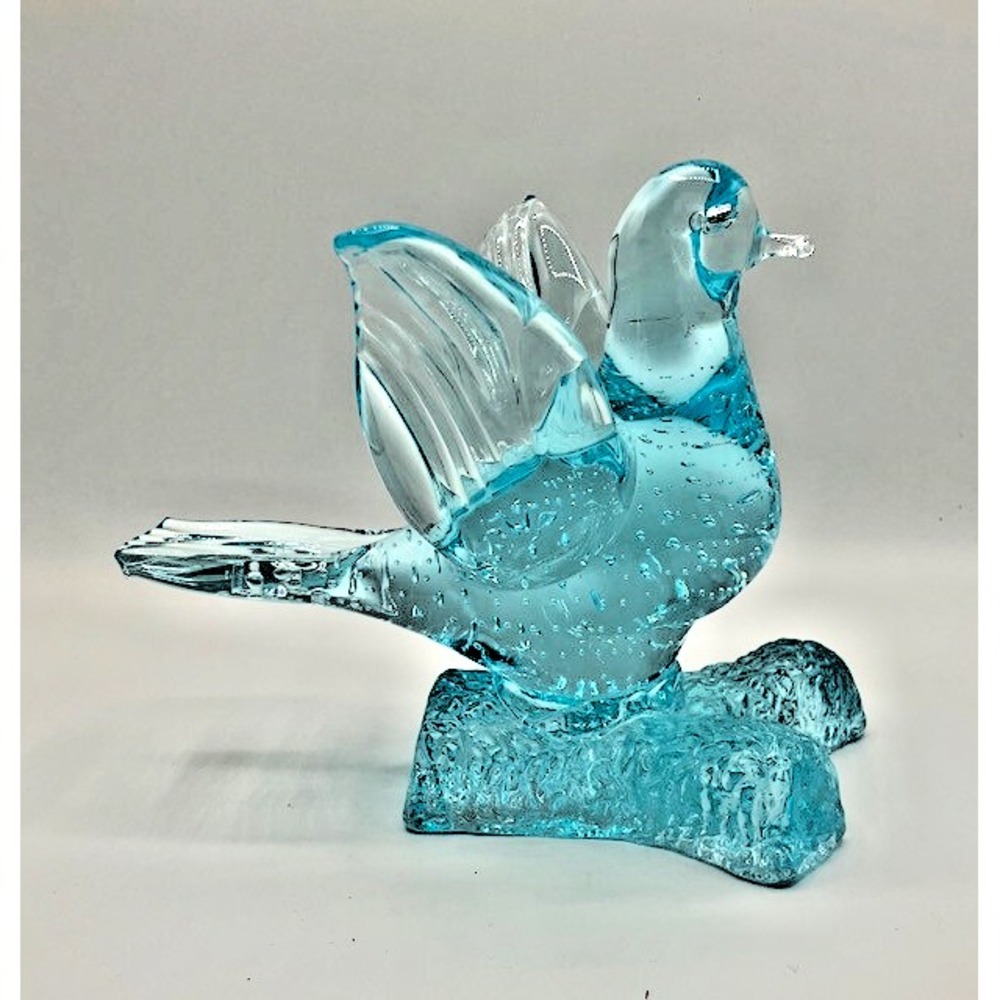 Murano ICET Bluebird on a Branch Figurine / Paperweight 7" Height